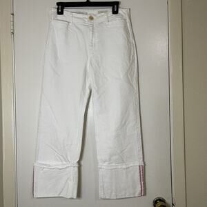 Anthropologie Pilcro and the letterpress white cuffed hem cropped pants size 28